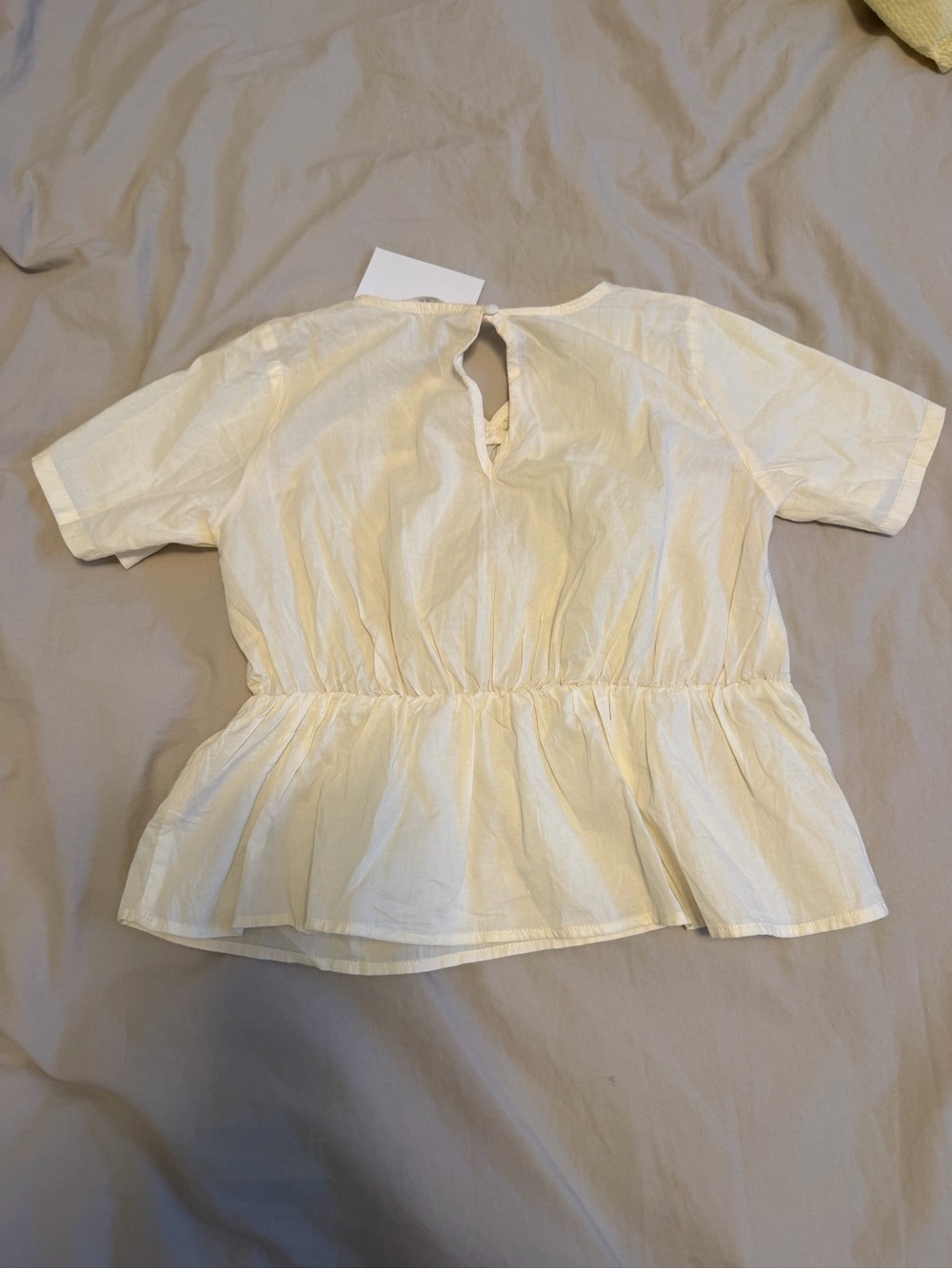 H&M Light Cream Tie-Front Peplum Blouse - Picture 4 of 5